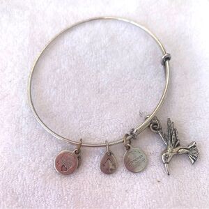 Alex and Ani Hummingbird Charm Bracelet Silver Finish 2”- 3.5”